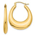 14K Yellow Gold Crescent Moon Polished Hoop Earrings, All Sizes - LooptyHoops