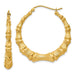 14k Yellow Gold Bamboo Hoop Earrings, All Sizes - LooptyHoops