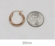 14K Rose Gold Hoop Earrings with Click-Top Clasp (3mm), All Sizes - LooptyHoops