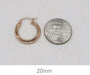 14K Rose Gold Hoop Earrings with Click-Top Clasp (3mm), All Sizes - LooptyHoops