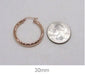 14K Rose Gold Hoop Earrings with Click-Top Clasp (3mm), All Sizes - LooptyHoops