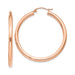 14K Rose Gold Hoop Earrings with Click-Top Clasp (3mm), All Sizes - LooptyHoops