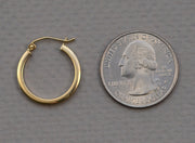 14k Yellow Gold Square Tube Hoop Earrings (2mm), All Sizes - LooptyHoops