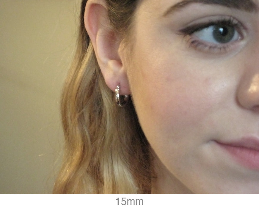 Lightweight 14k White Gold Hoop Earrings (3mm), All Sizes - LooptyHoops