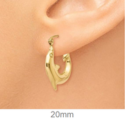 14k Yellow Gold Dolphin Hoop Earrings - LooptyHoops