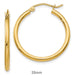 14k Yellow Gold Lightweight Hoop Earrings (2mm), All Sizes - LooptyHoops