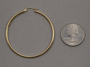 14k Yellow Gold Lightweight Hoop Earrings (2mm), All Sizes - LooptyHoops