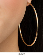 14k Yellow Gold Lightweight Hoop Earrings (2mm), All Sizes - LooptyHoops