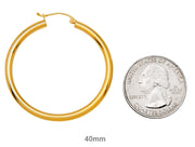 14k Yellow Gold Lightweight Hoop Earrings (3mm), All Sizes - LooptyHoops