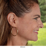 14k Yellow Gold Lightweight Hoop Earrings (3mm), All Sizes - LooptyHoops