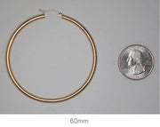14k Yellow Gold Lightweight Hoop Earrings (3mm), All Sizes - LooptyHoops
