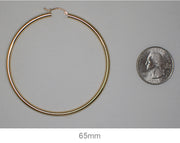 14k Yellow Gold Lightweight Hoop Earrings (3mm), All Sizes - LooptyHoops