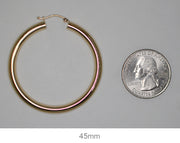 14k Yellow Gold Lightweight Tube Hoop Earrings (4mm), All Sizes - LooptyHoops