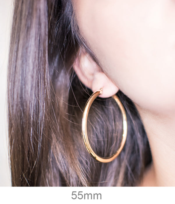 4mm Gold Tube Hoop Earrings