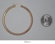 14k Yellow Gold Lightweight Tube Hoop Earrings (4mm), All Sizes - LooptyHoops