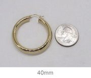 14K Yellow Gold Lightweight Tube Hoop Earrings (5mm), All Sizes - LooptyHoops