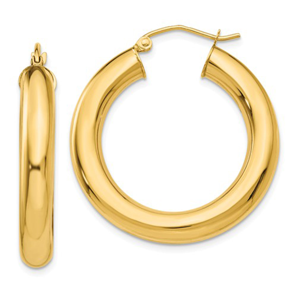 Thick Gold Hoop Earrings - Lightweight Chunky Gold Hoops for Women