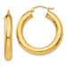 14K Yellow Gold Lightweight Tube Hoop Earrings (5mm), All Sizes - LooptyHoops