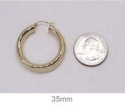 14K Yellow Gold Lightweight Tube Hoop Earrings (5mm), All Sizes - LooptyHoops