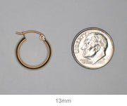 14k Yellow Gold Classic Click-Down Hoop Earrings (2.75mm), All Sizes - LooptyHoops