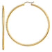 14k Yellow Gold Satin & Diamond Cut Hoop Earrings (2mm), All Sizes - LooptyHoops