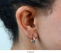Single 14k White Gold Diamond Cut Hoop Earring (2mm) (13mm) - LooptyHoops