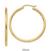 14k Yellow Gold Diamond Cut Click-down Hoop Earrings (2mm), All Sizes - LooptyHoops