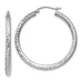 14k White Gold Diamond Cut Hoop Earrings (3mm), All Sizes - LooptyHoops