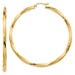 14k Yellow Gold Twisted Taffy Hoop Earrings (3mm), All Sizes - LooptyHoops