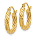 14k Yellow Gold Twisted Hollow Hoop Earrings, All Sizes - LooptyHoops