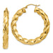 14k Yellow Gold Twisted Hoop Earrings (5mm), All Sizes - LooptyHoops