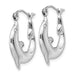 14k White Gold Dolphin Hoop Earrings - LooptyHoops