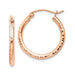 14K Rose Gold Diamond Cut Tube Hoop Earrings (2mm), All Sizes - LooptyHoops