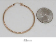 14k Rose Gold Click-Down Classic Hoop Earrings (2mm), All Sizes - LooptyHoops