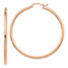 14k Rose Gold Click-Down Classic Hoop Earrings (2mm), All Sizes - LooptyHoops