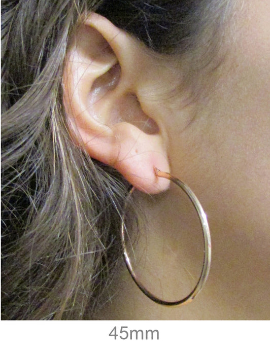 14k Rose Gold Click-Down Classic Hoop Earrings (2mm), All Sizes - LooptyHoops