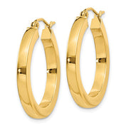 14k Yellow Gold Square Tube Hoop Earrings (3mm), All Sizes - LooptyHoops
