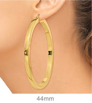 14k Yellow Gold Square Tube Hoop Earrings (3mm), All Sizes - LooptyHoops