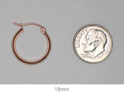 Small 14K Rose Gold Tube Hoop Earrings with Flat Interior, 18mm (2.75mm Tube) - LooptyHoops