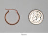 Small 14K Rose Gold Tube Hoop Earrings with Flat Interior, 18mm (2.75mm Tube) - LooptyHoops