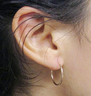 14K Rose Gold Continuous Endless Hoop Earrings, .80 In (20mm) (1.5mm Tube) - LooptyHoops