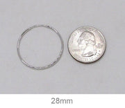 14K White Gold Continuous Endless Hoop Earrings (1.2mm), All Sizes - LooptyHoops