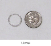 14K White Gold Continuous Endless Hoop Earrings (1.2mm), All Sizes - LooptyHoops
