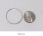 14K White Gold Continuous Endless Hoop Earrings (1.2mm), All Sizes - LooptyHoops