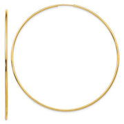 14k Yellow Gold Endless Hoop Earrings (1.2mm Tube), Extra Large Sizes - LooptyHoops