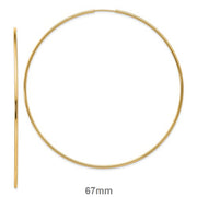 14k Yellow Gold Endless Hoop Earrings (1.2mm Tube), Extra Large Sizes - LooptyHoops