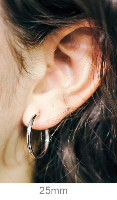 14k White Gold Endless Hoop Earrings (3mm), All Sizes - LooptyHoops