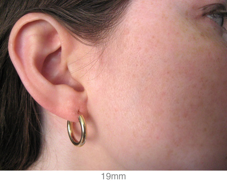 14k Yellow Gold Endless Hoop Earrings (3mm), All Sizes - LooptyHoops