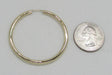 14K Yellow Gold Continuous Endless Thick Hoop Earrings, 1.75 In (45mm) (3mm Tube) - LooptyHoops