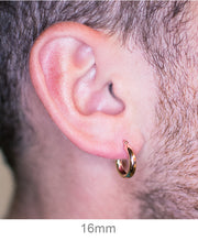 Small 14K Rose Gold Thick Tube Hoop Earrings, 16mm (3mm Tube) - LooptyHoops